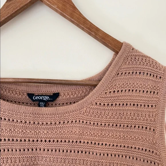 George Pink Ribbed Sleeveless Crop Tank Top - Picture 3 of 3